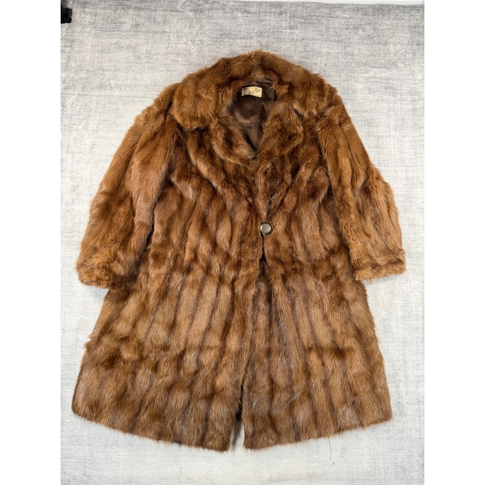 La Mode Regis Fur Coat Womens Medium Brown Mink Vintage 1950s Glam Mob Wife